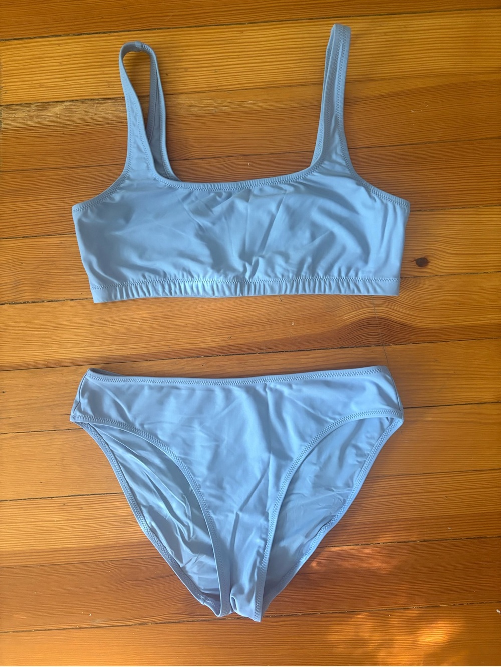 girlfriend collective Sky Blue Scoop Swim Top